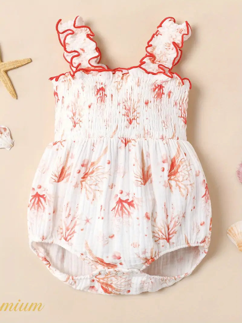 baby girls 100 cotton coral print Smoked
