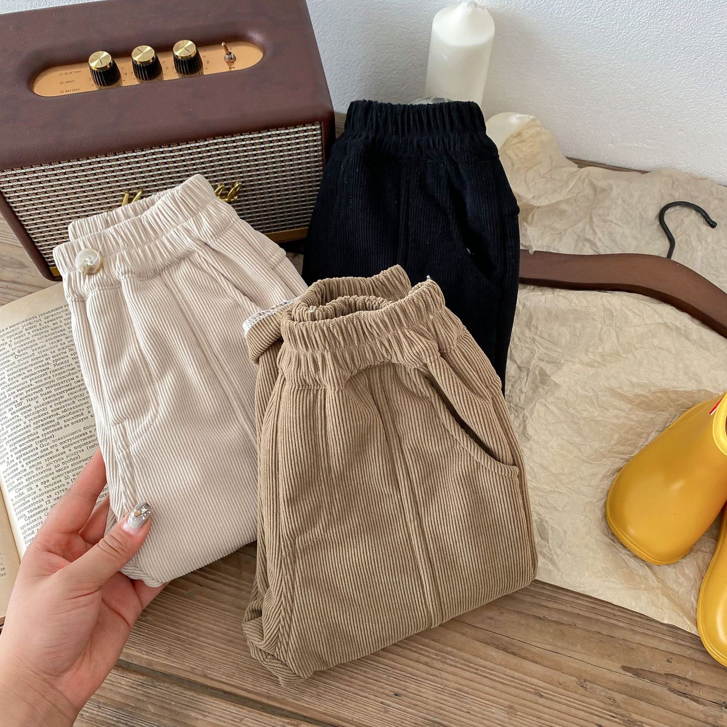 Winter Corduroy Fleece Padded Pants