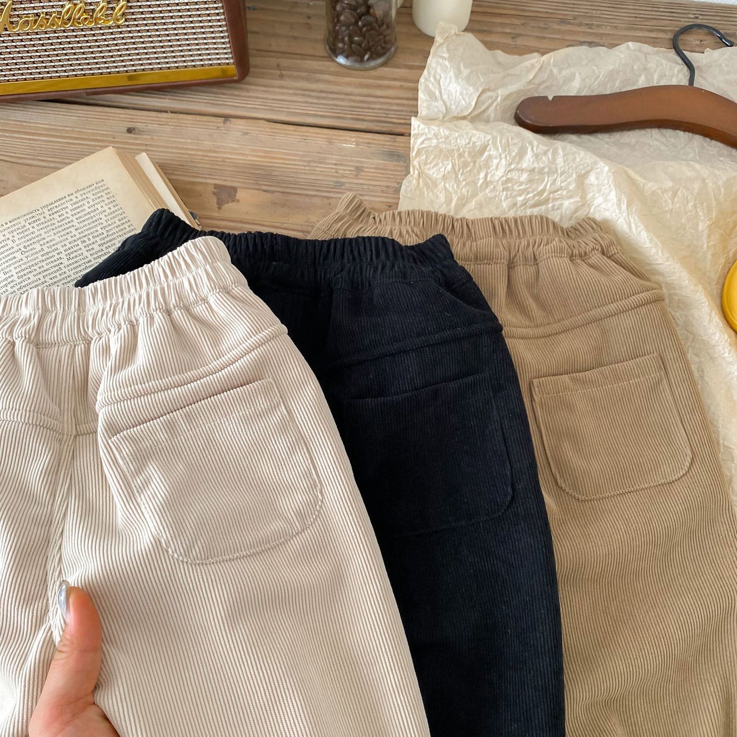 Winter Corduroy Fleece Padded Pants