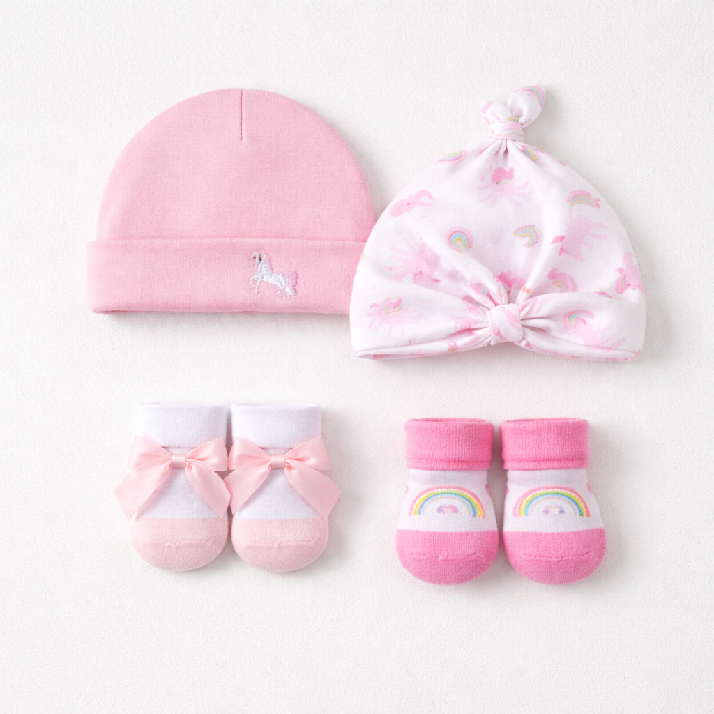 bebe favour 4-piece Caps and Socks "Unicorn"(042Lh)