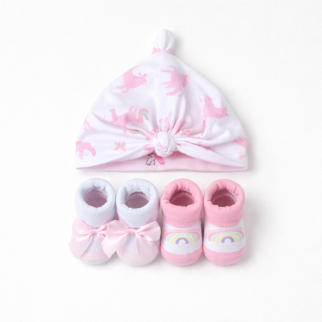bebe favour 4-piece Caps and Socks "Unicorn"(042Lh)