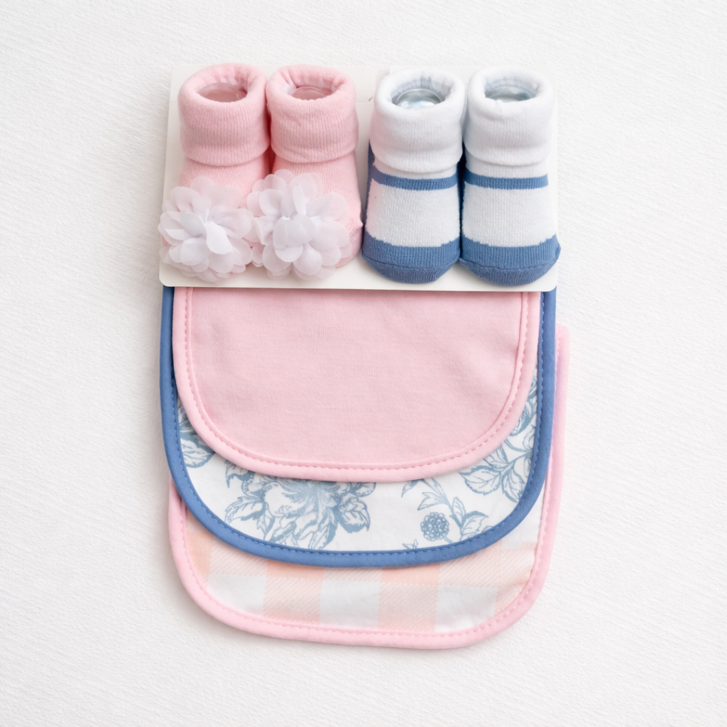 5-Piece Bib & Socks Set "Blossom Bloom(042Lh)