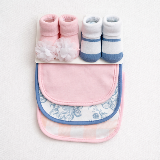 5-Piece Bib & Socks Set "Blossom Bloom(042Lh)