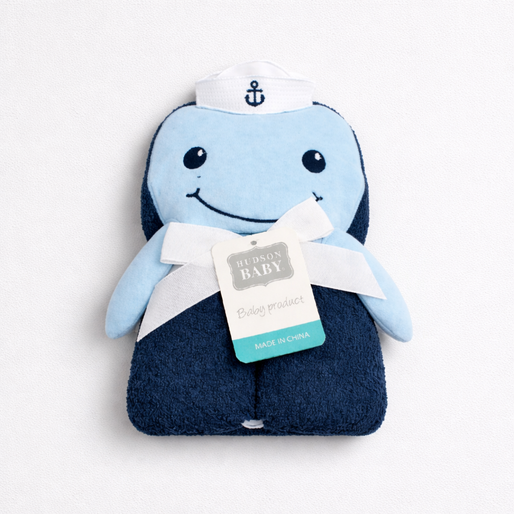 Hudson Baby: Hooded towel "Whale design"(042Lh)