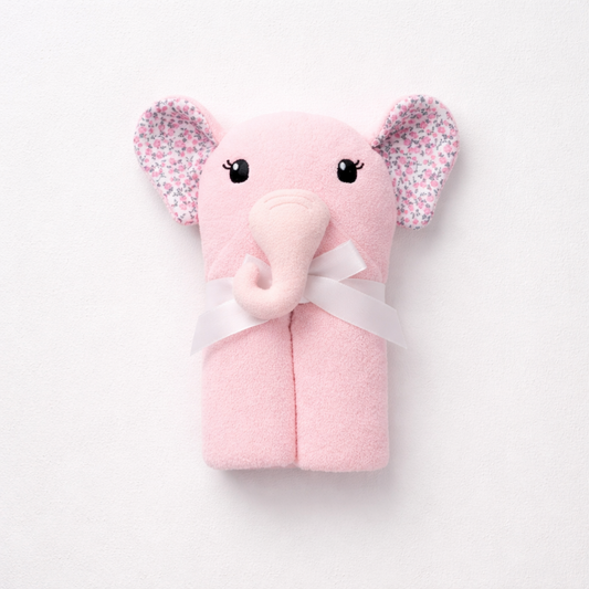 Hudson Baby: Hooded towel "Pink Elephant"(042Lh)