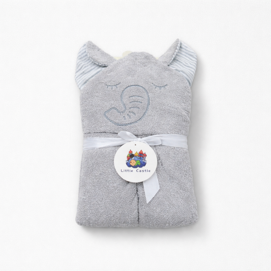 Little Castle: Hooded towel "Grey Elephant"(042Lh)