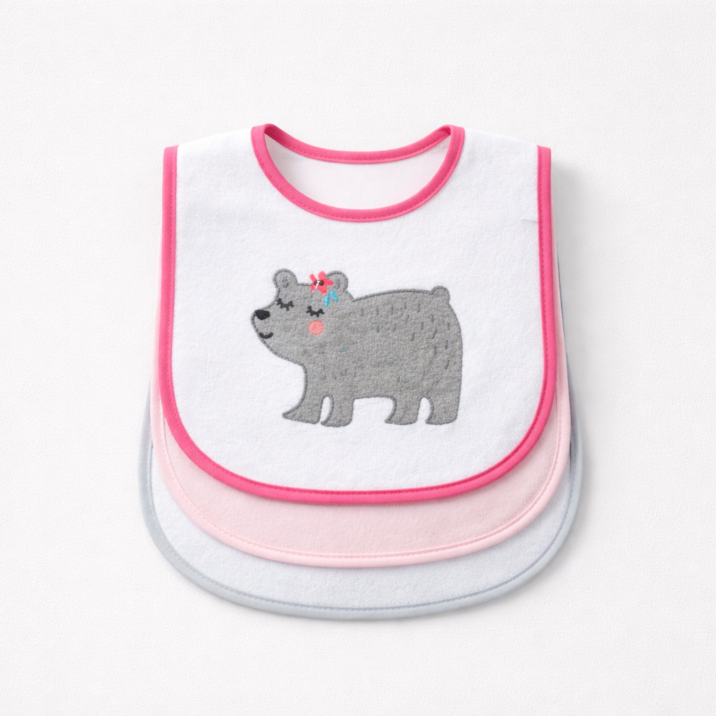 Alfeier Cute Printed Baby Bib Set – Soft & Absorbent Feeding Bibs (Pack of 3)(042Lh)