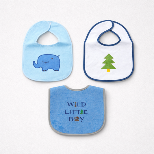 Alfeier Cute Printed Baby Bib Set – Soft & Absorbent Feeding Bibs (Pack of 3)(042Lh)