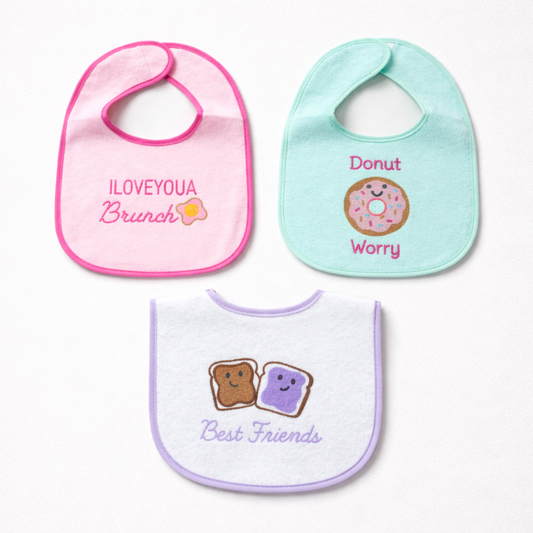 Alfeier Cute Printed Baby Bib Set – Soft & Absorbent Feeding Bibs (Pack of 3)(042Lh)
