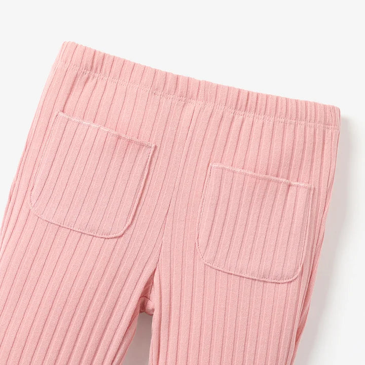 Rib flare Pants With Pockets