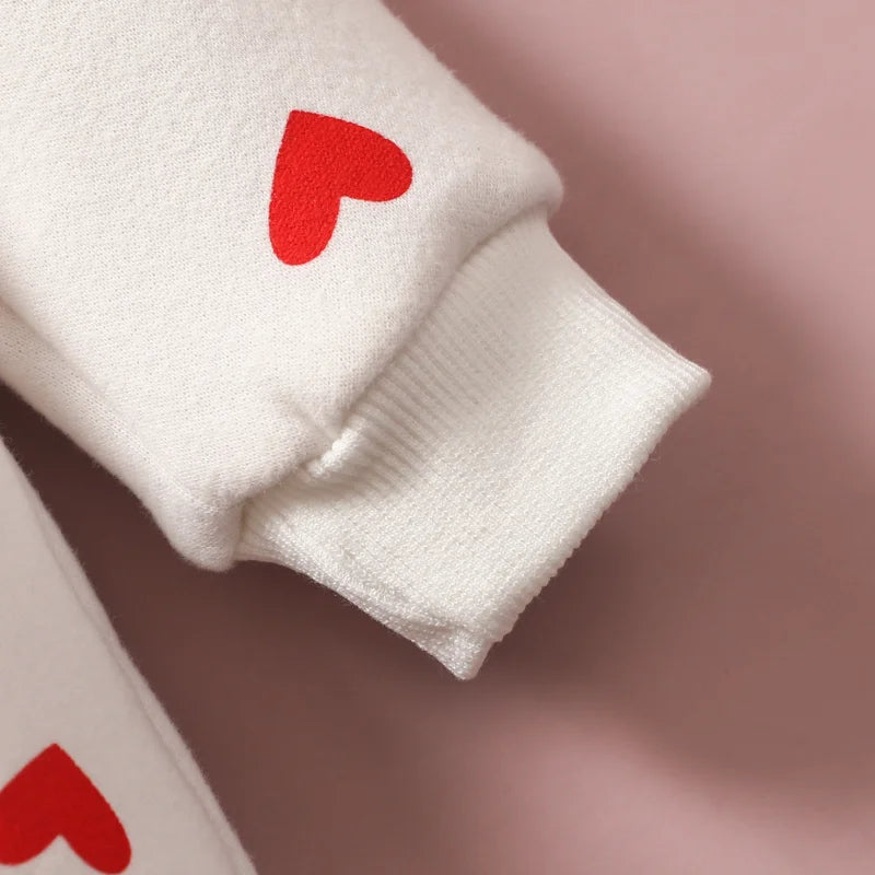 adorable day newborn hooded jumpsuit with hearts pink long