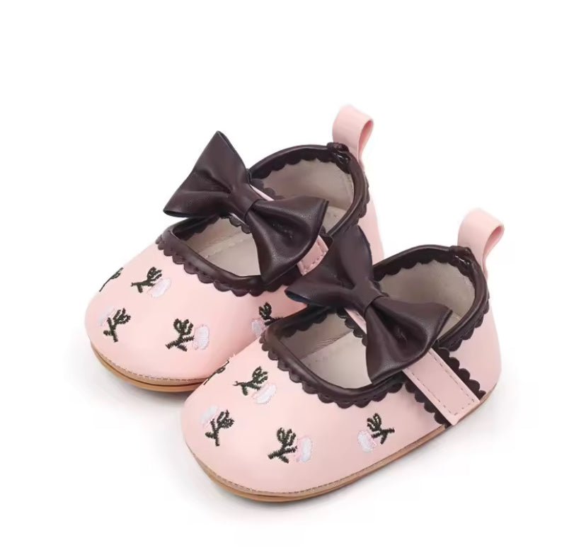New Baby Shoes Cute Bowknot Infant Girls Princess Dress Shoes Spring Autumn Newborn Girls Crib Shoes PU First Walkers -S