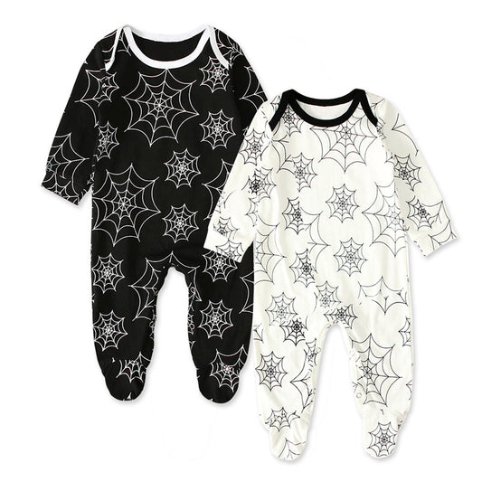 Long Sleeved Romper Spider Web