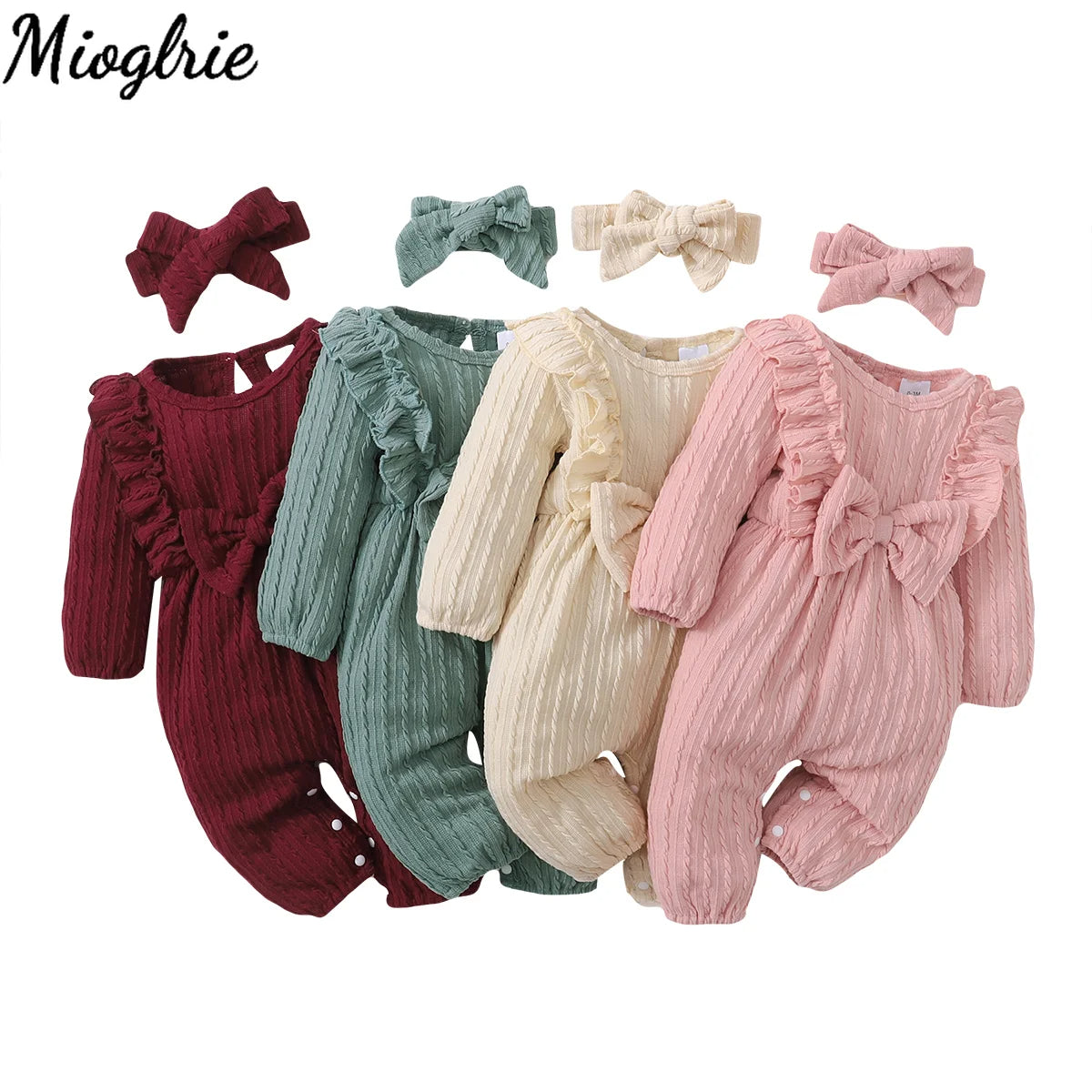 Baby all Long Sleeve Romper with bow