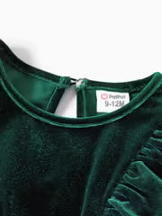 Solid Dress Valet Ruffled Long-sleeves Romper