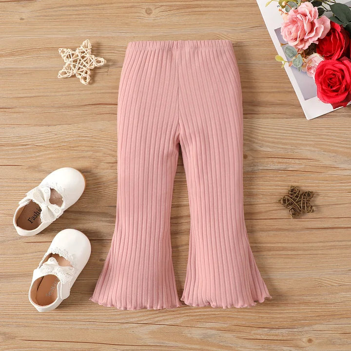 Rib flare Pants With Pockets