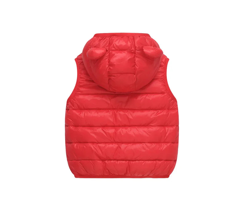 Boys Girls Puffer Down Vest Toddler Sleeveless Jacket Red