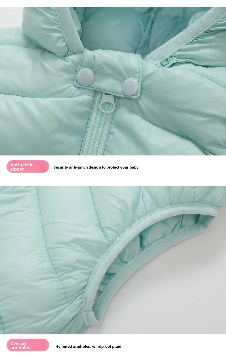 Boys Girls Puffer Down Vest Toddler Sleeveless Jacket Red