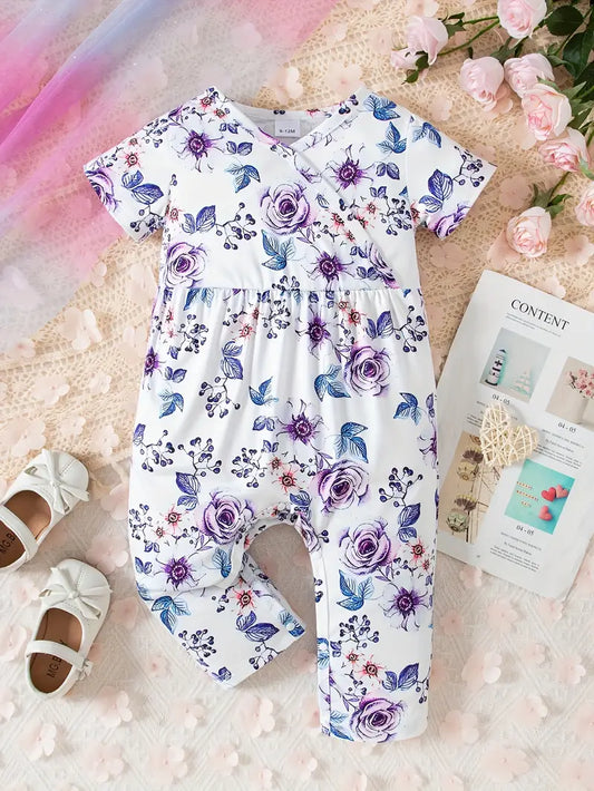 Sleeveless Floral Patterned Romper