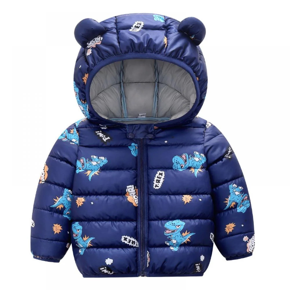 Puffer Jacket Winter Warm Cotton Padded Jacket Bear Ears Hooded