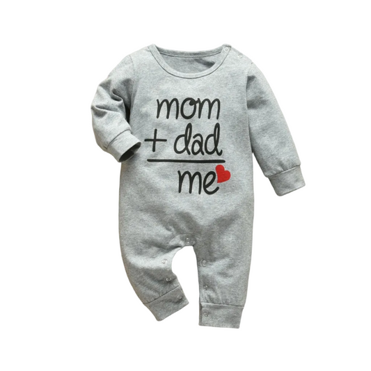 Baby Boy/Girl 95% Cotton Long-sleeve Love Heart and Letter Print Jumpsuit