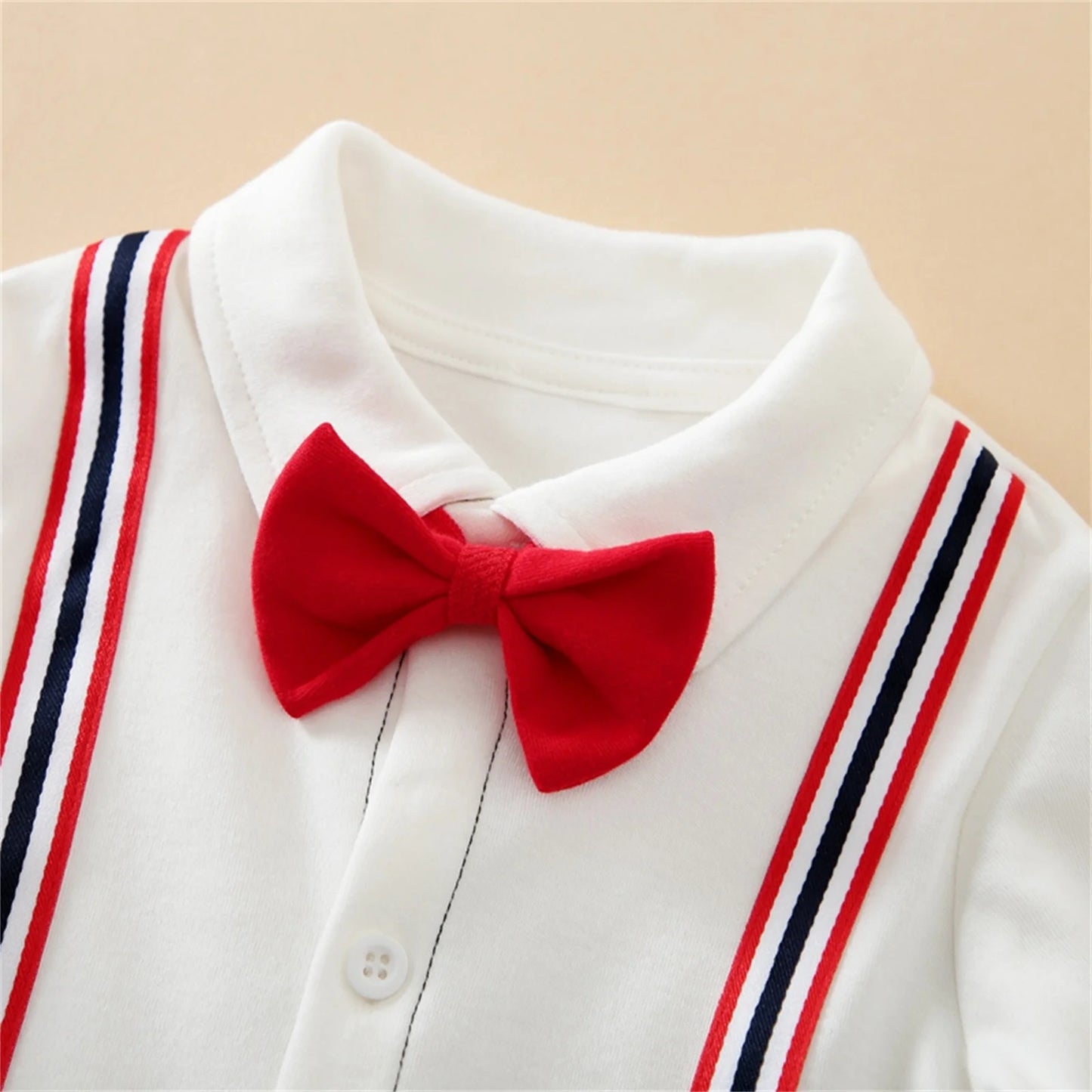 Baby Boy Long-sleeve Gentleman Bow Tie Baby Jumpsuit