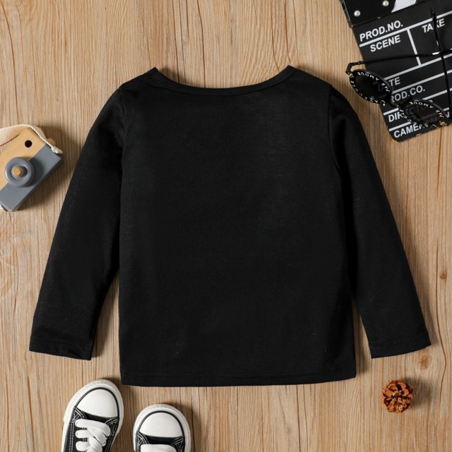 Toddler Boy Stripe Splice Chest Pocket Decor Long-sleeve Tee for boy