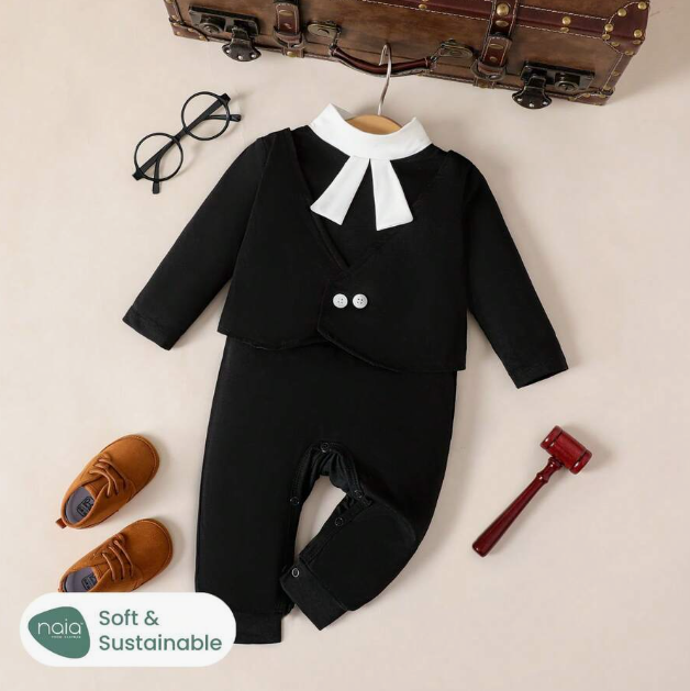 Gentleman Clothes Overalls Tuxedo Attire Romper