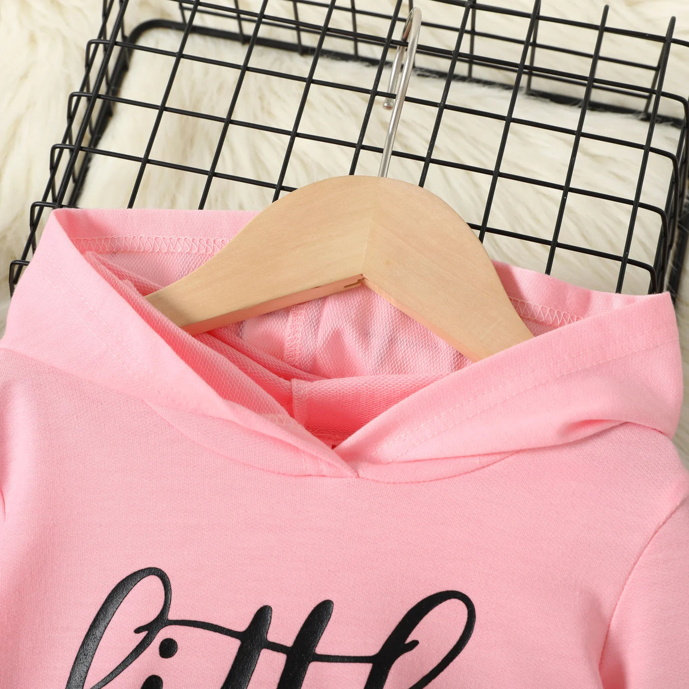 Print Black Long-sleeve Hooded Sweatshirt