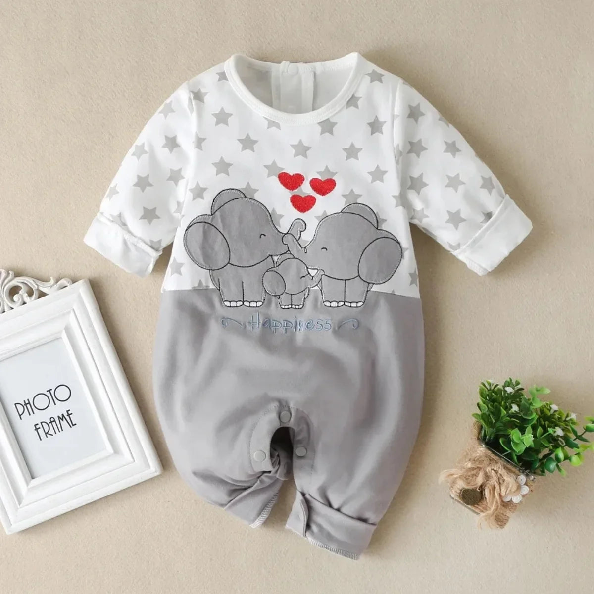 Rompers Elephant Love-Heart Long Sleeve