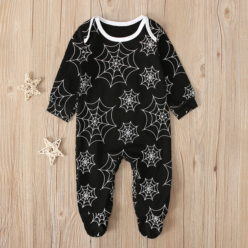Long Sleeved Romper Spider Web