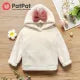 Bowknot Design Fuzzy Hoodie Sweatshirt