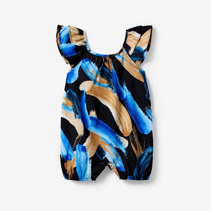 Girl  Leaf Print Cute Romper