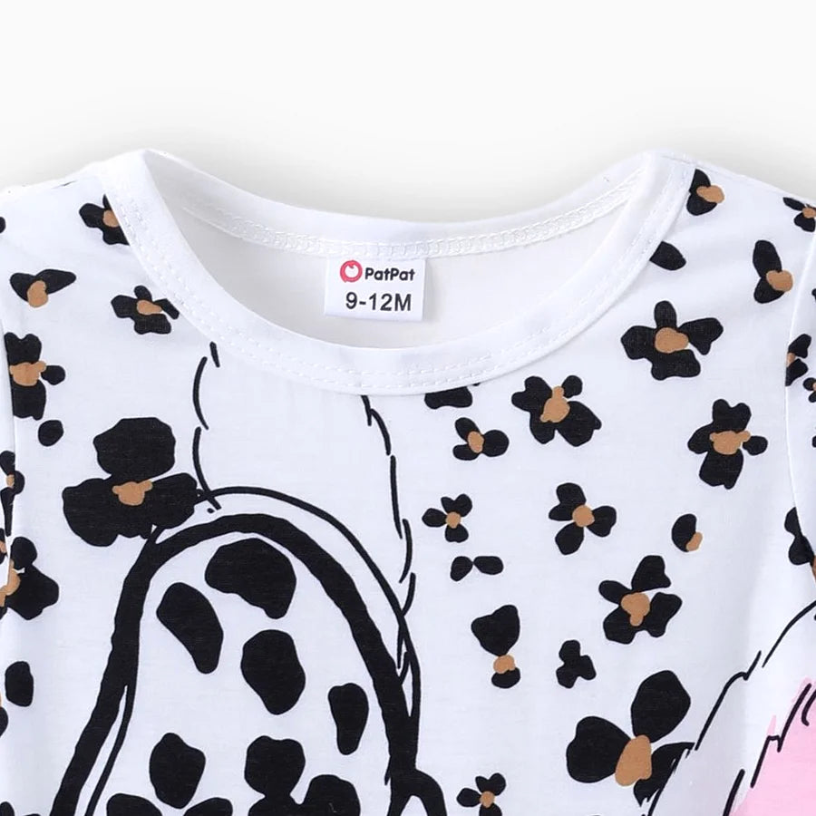 Baby Girl Rabbit Print Jumpsuit