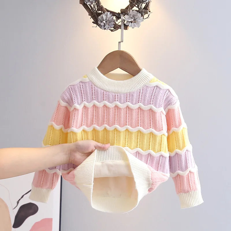 Girls Colorful Stripes Sweater