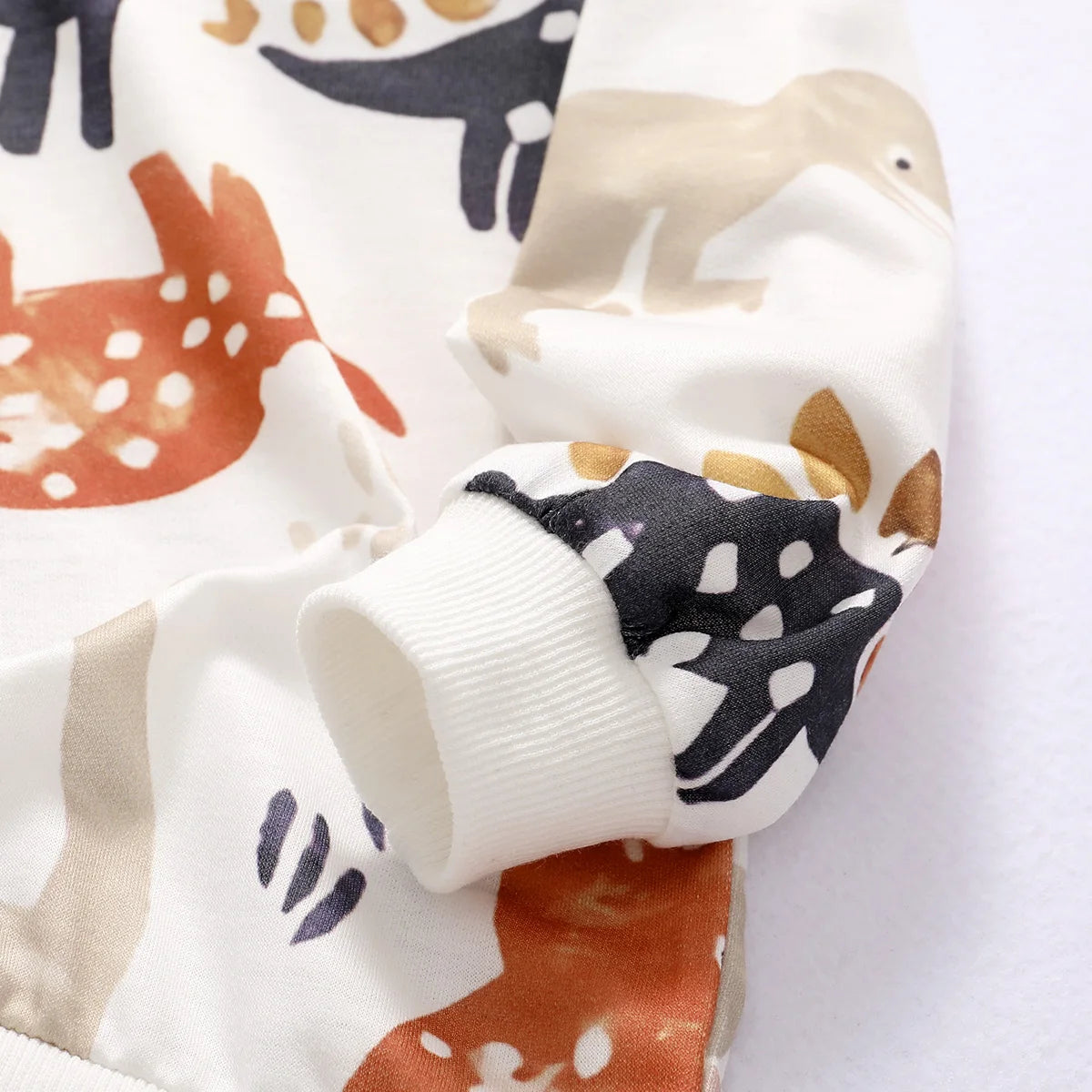 Cartoon Dinosaur Print Long-sleeve Pullover Sweatshirt