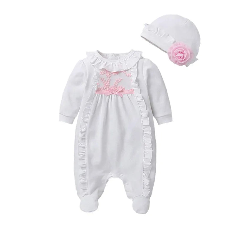 Princess Baby Girl Footies Jumpsuit Long Sleeve