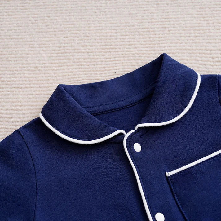 Comfy Cotton Baby Dark Blue Sleeping Romper