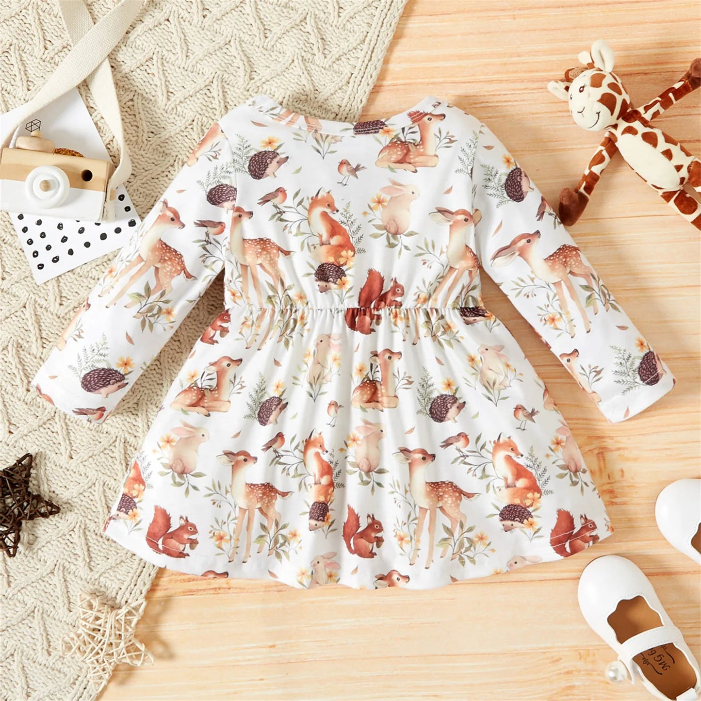 Print Animals Long-sleeve Frock
