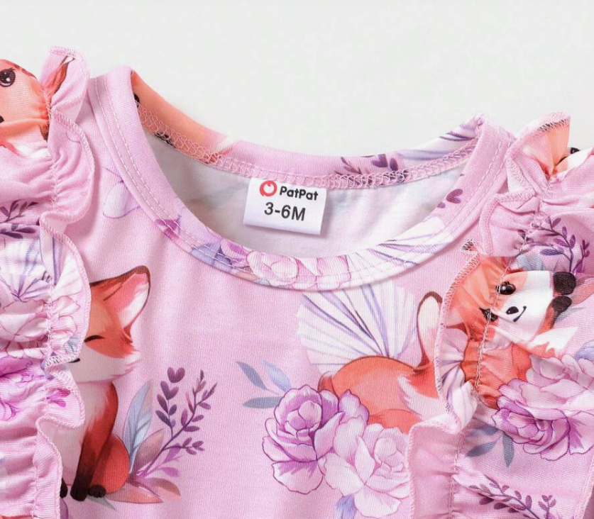 Girl Sweet Animal Fox Ruffle Dress