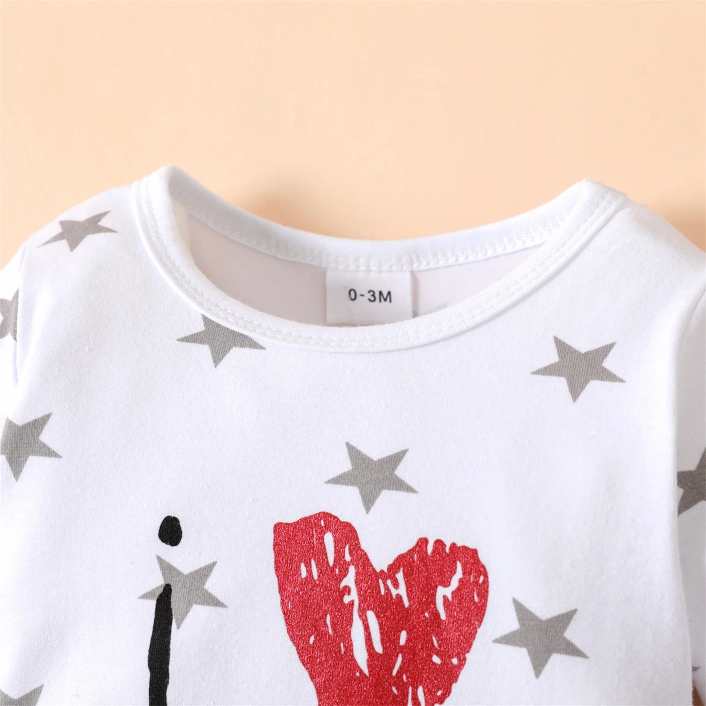 Baby Heart Letter Print Long-sleeve Jumpsuit