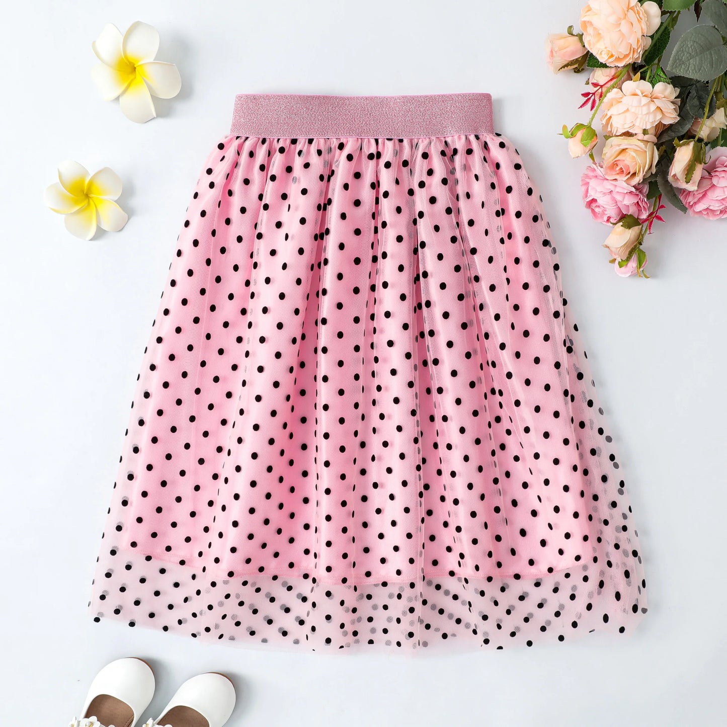 Dot Polka  Multi-layered Skirt