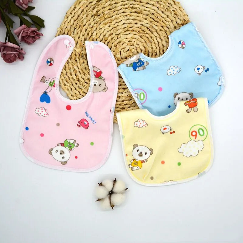 Cotton High Quality Babadores Burp Saliva Towel Cartoon Bibs