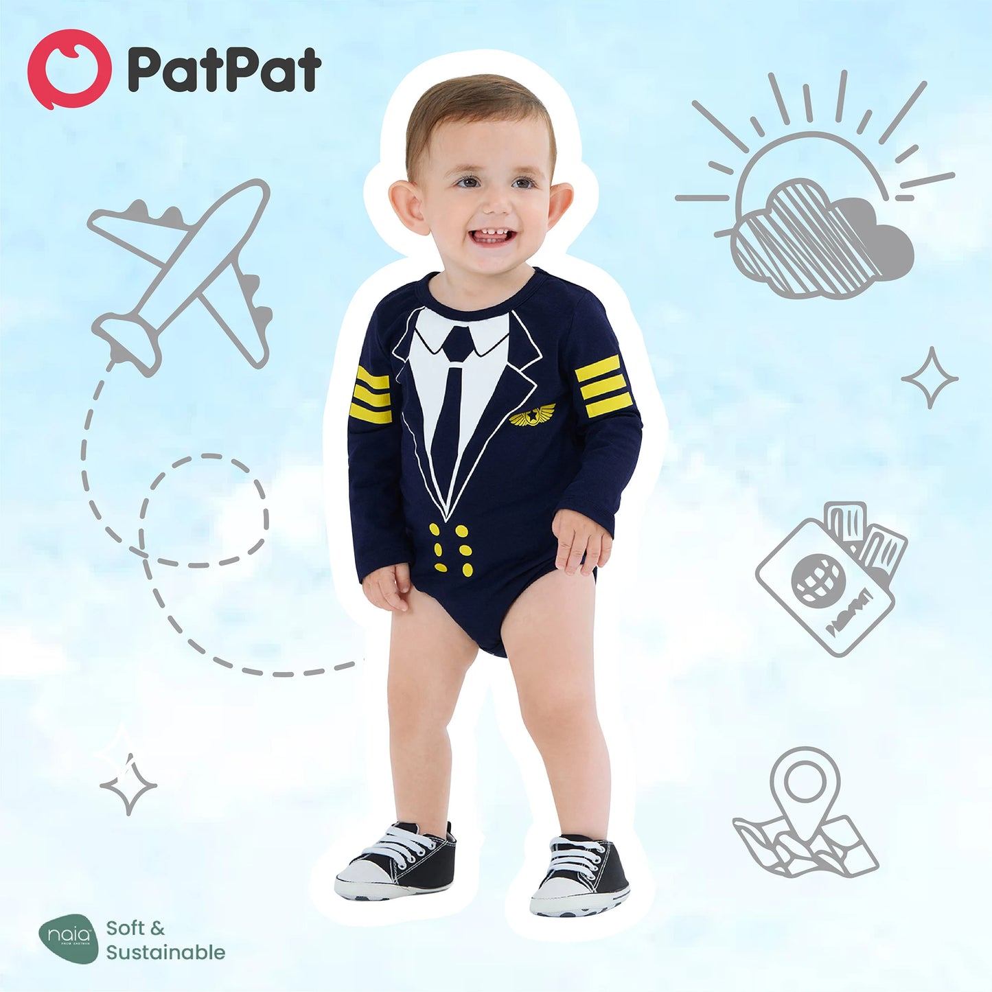 Juniors Pilot Print 3-Piece Apparel Set