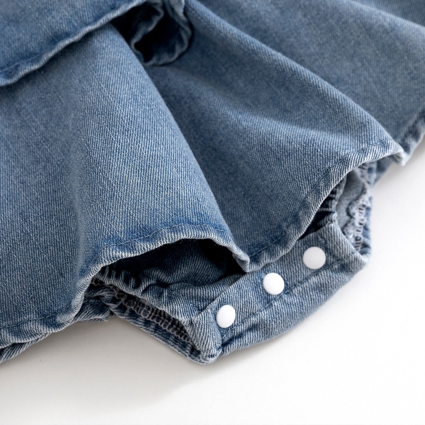 Baby Cotton Sweet Denim Smocked Slip romper