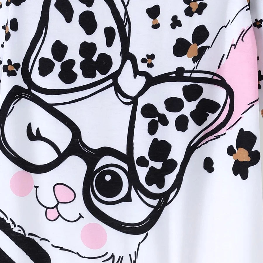 Baby Girl Rabbit Print Jumpsuit