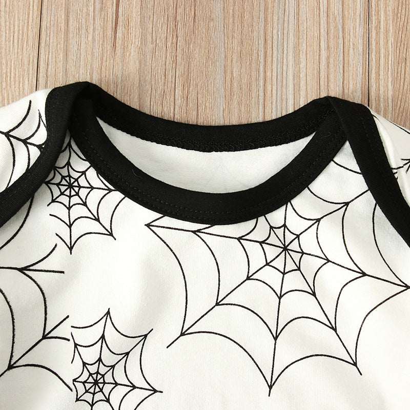Long Sleeved Romper Spider Web