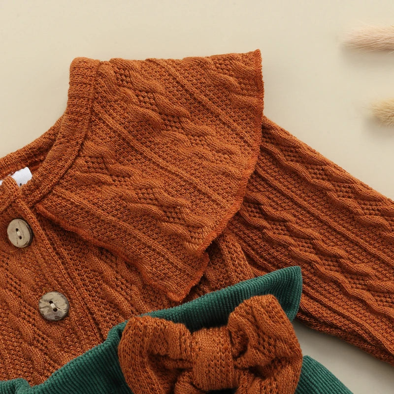 Winter Baby Girl Rompers Long Sleeve Cape Collar Bow