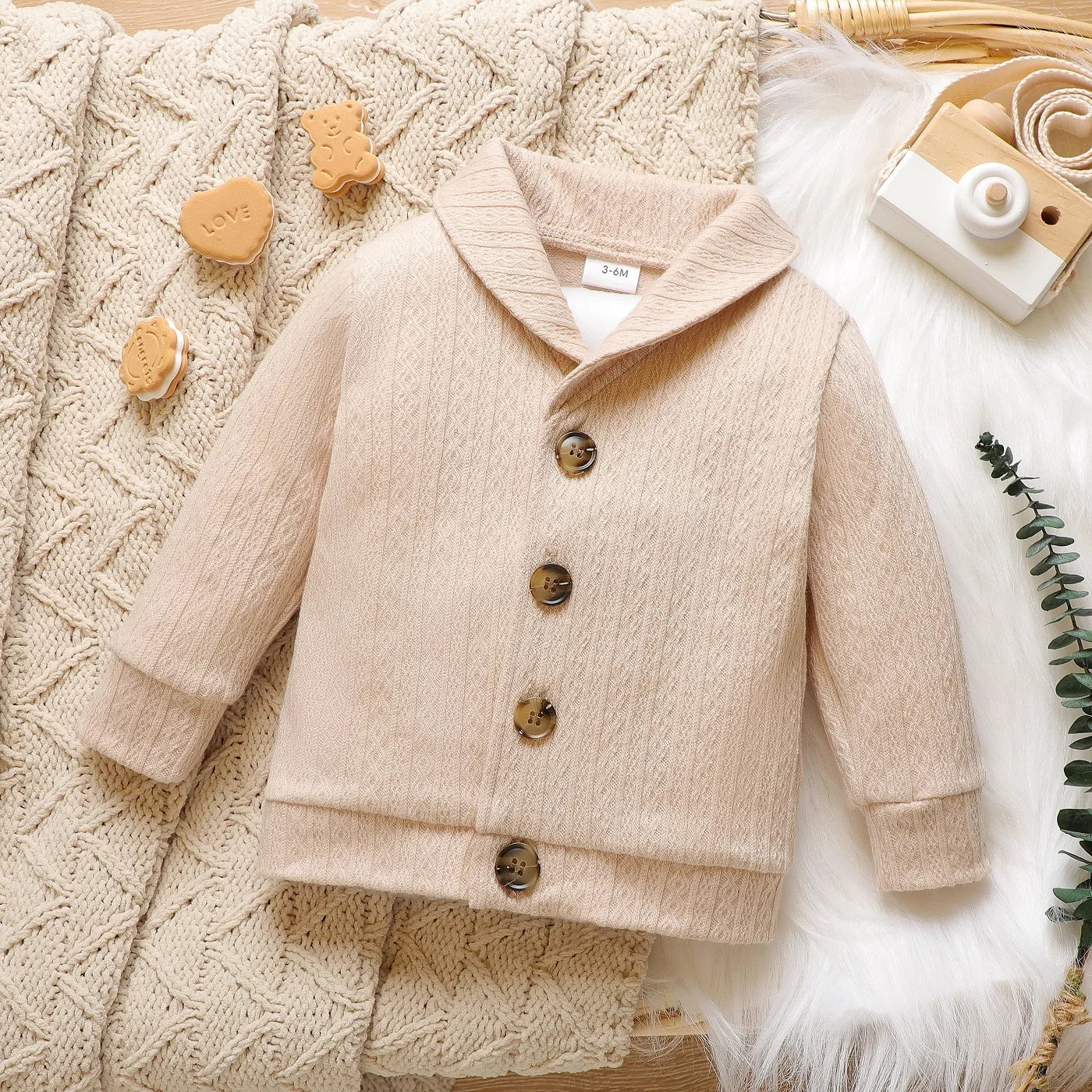 winter Solid Lapel Button Down Long-sleeve Outwear