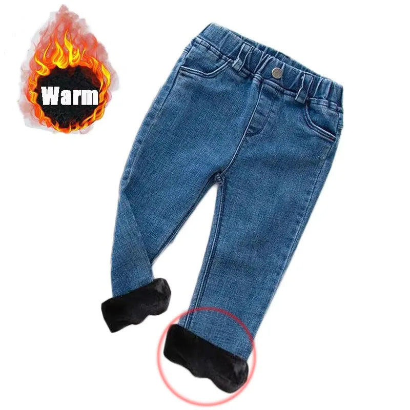 Kids Blue Denim Jeans with Elastic Waist & Back Pockets – Casual Everyday Wear